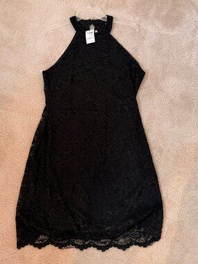 NWT Charlotte Russe dress, Black lace, size XL